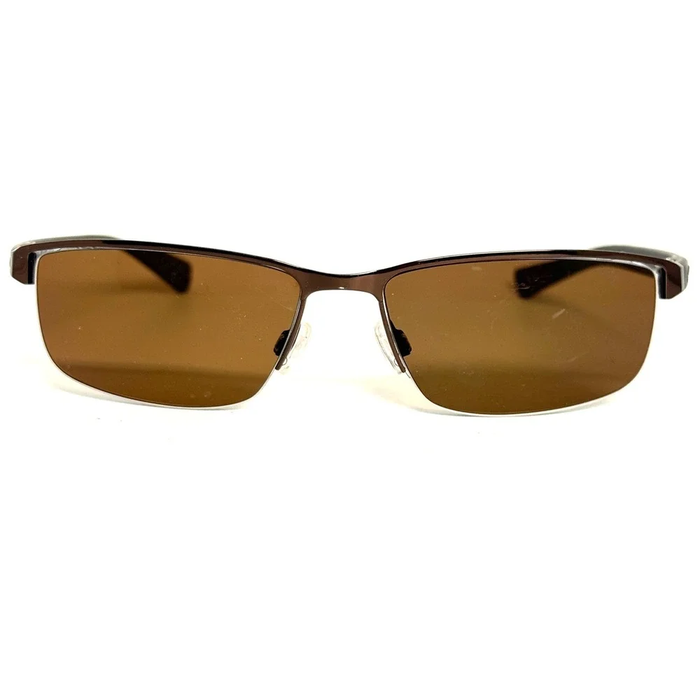 Nike 8098 215 Brown Rectangular Semi‎ Rimless Sunglasses 56-16-140 Mens Womens